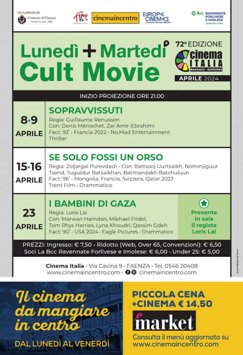 LUNEDÌ + MARTEDÌ CULT MOVIE - Cinema Italia Faenza